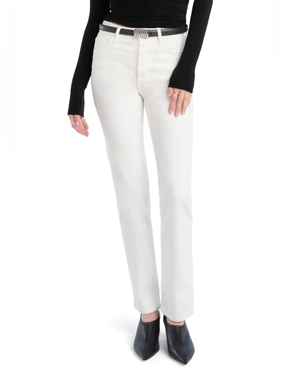 Favorite Daughter THE JEN MID RISE SLIM STRAIGHT size 26 COLOR: ANCHORAGE WHITE